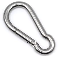 HEAVYTOOL 4010 Mosquetón de bomberos- Acero inoxidable- 40 x 4mm [2 Stück]